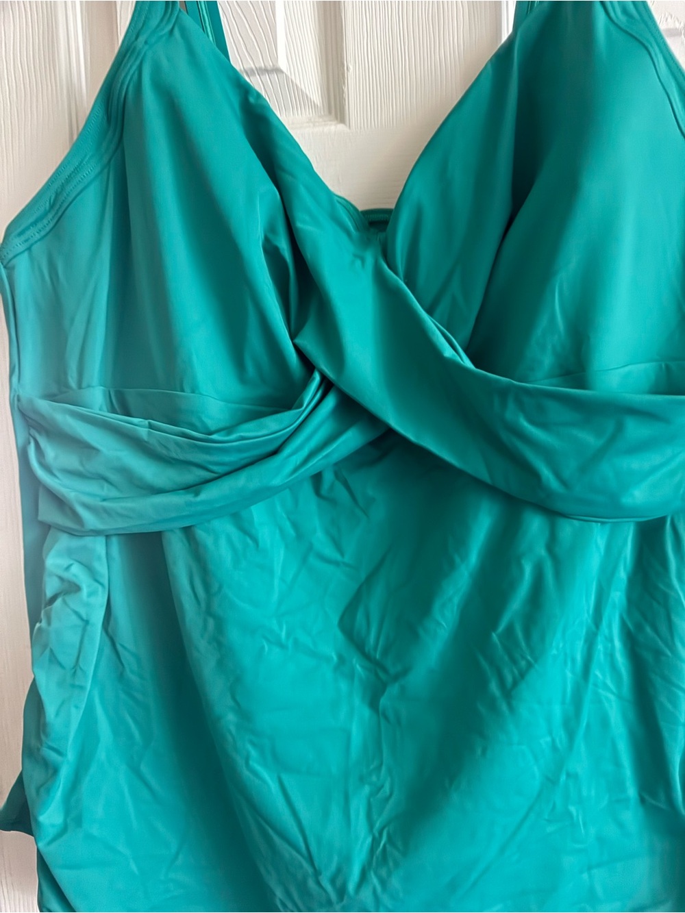 Lands Teal Twist-Front One-Piece Swimsuit